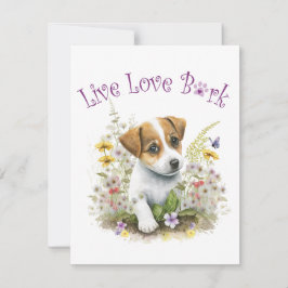 Tarjeta Pequeña Jack Russell Dog Mom Floral