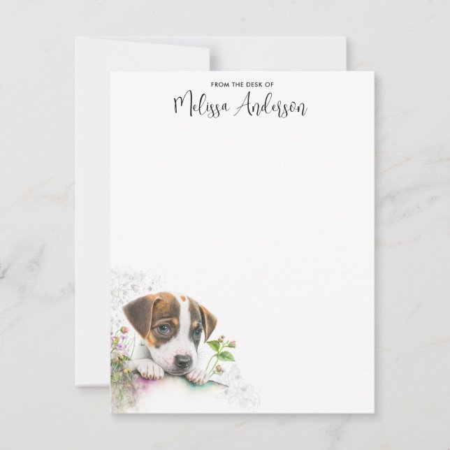 Tarjeta Pequeña Jack Russell Terrier Cute Puppy Dog Personalizado (Anverso)