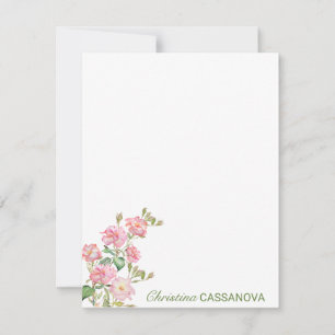 Tarjeta Pequeña Jardín floral de acuarela rosa bonito