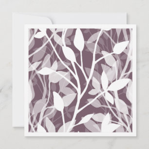 Tarjeta Pequeña Jardín Silvestre follaje botánico blanco plum Mist