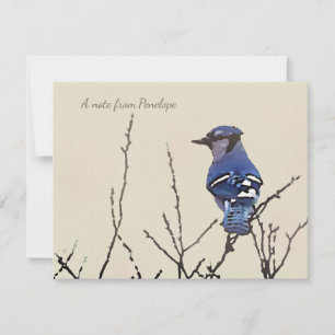 Tarjeta Pequeña Jay Bella Artes original azul para los amantes de 