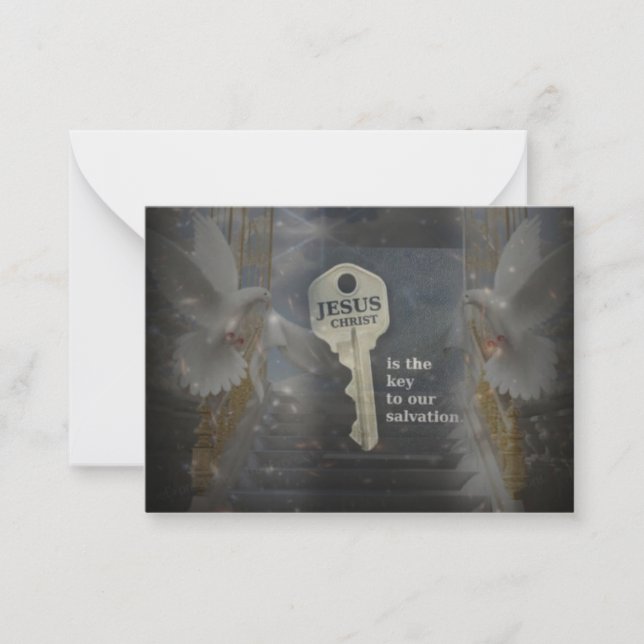 Tarjeta Pequeña Jesucristo la clave para la salvación (Anverso)