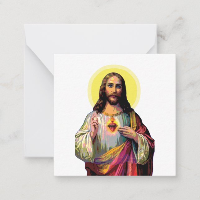 Tarjeta Pequeña Jesus Christus en el estilo de arte pop (Anverso)