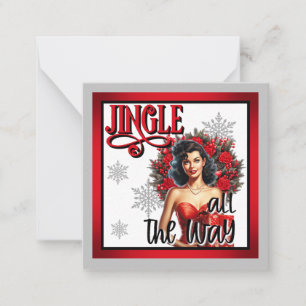 Tarjeta Pequeña Jingle all the Way Pinup Retro