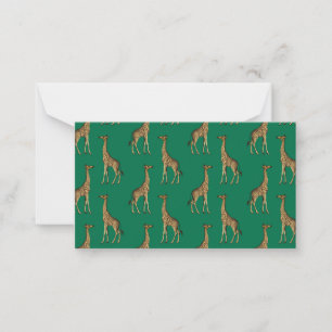 Tarjeta Pequeña Jirafa Mamífero Verde Esmeralda Animal Salvaje Áfr
