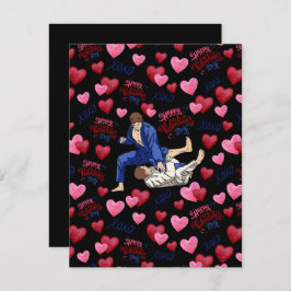 Tarjeta Pequeña Jiu Jitsu BJJ Valentine’s Day Card in Black