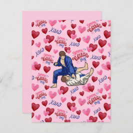 Tarjeta Pequeña Jiu Jitsu BJJ Valentine’s Day Card in Pink