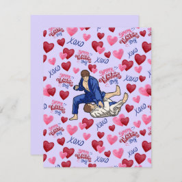 Tarjeta Pequeña Jiu Jitsu BJJ Valentine’s Day Card in Purple