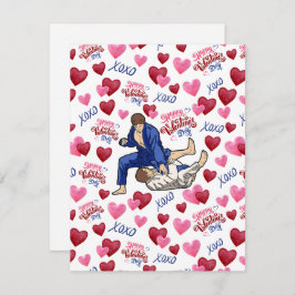 Tarjeta Pequeña Jiu Jitsu BJJ Valentine’s Day Card in White
