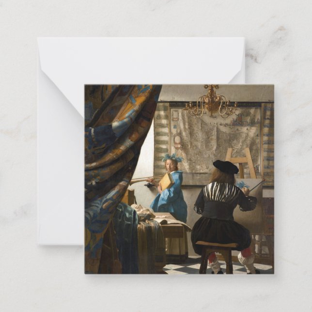 Tarjeta Pequeña Johannes Vermeer - La historia de la pintura (Anverso)