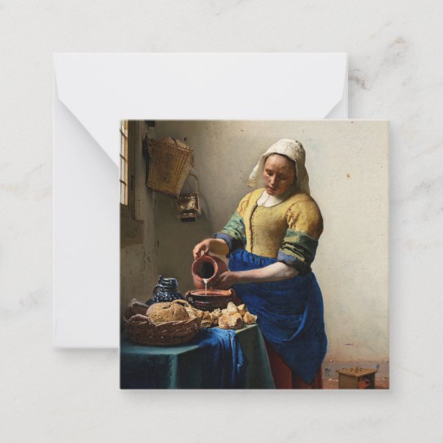 Tarjeta Pequeña Johannes Vermeer - La Milkmaid (Anverso)