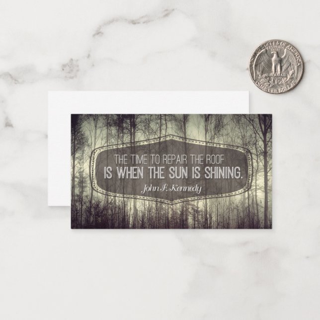 Tarjeta Pequeña John Fitzgerald Kennedy Reparación Inspiradora de  (Anverso/Reverso In Situ)