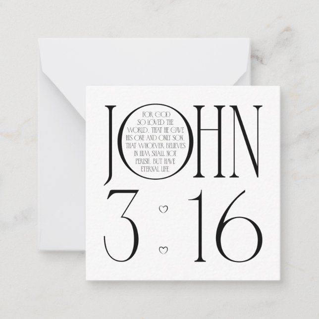 Tarjeta Pequeña Juan 3:16 Versículo Bíblico (Anverso)