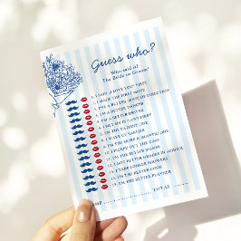 Tarjeta Pequeña Juego de adivinanza para despedida de soltera de r