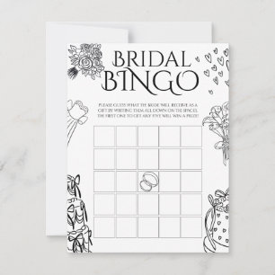 Tarjeta Pequeña Juego de Bingo de Despedida de Soltera con Garabat