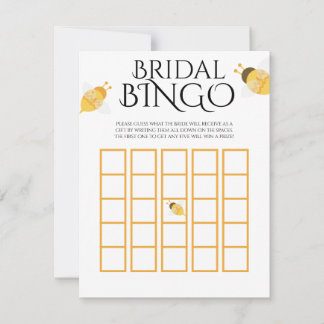 Tarjeta Pequeña Juego de Bingo para Despedida de Soltera con Miel 