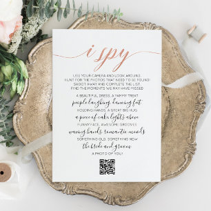 Tarjeta Pequeña Juego de caza de fotos boda Juego de espionaje Tar