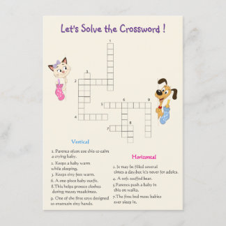 Tarjeta Pequeña Juego de mesa de crucigrama de revelación de géner
