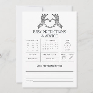 Tarjeta Pequeña Juego de predicciones y consejos para bebés con es