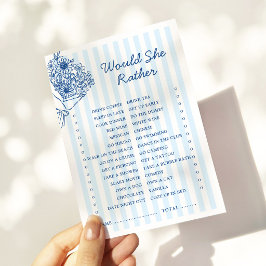 Tarjeta Pequeña Juego de '¿Qué Preferiría?' para Despedida de Solt