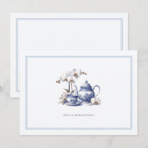 Juego de té orquídea azul Hampton Toile pareja de