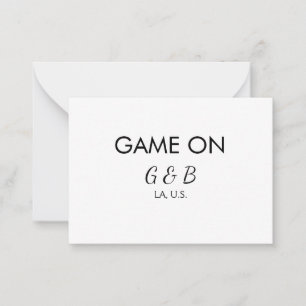 Tarjeta Pequeña Juego en añadir pareja nombre fiesta de boda lugar