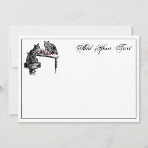 Tarjeta Pequeña Juegos de mesa Dos gatos jugando al juego de ajedr