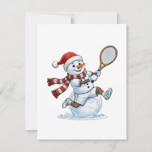 Tarjeta Pequeña Jugador de Tenis Muñeco de Nieve Navidad 2026 Fies