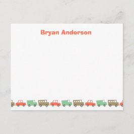 Tarjeta Pequeña Juguetes Divertidos Cute Transporte Retro Gracias