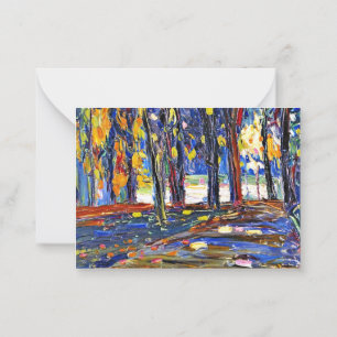 Tarjeta Pequeña Kandinsky - En el parque de St. Cloud - otoño II