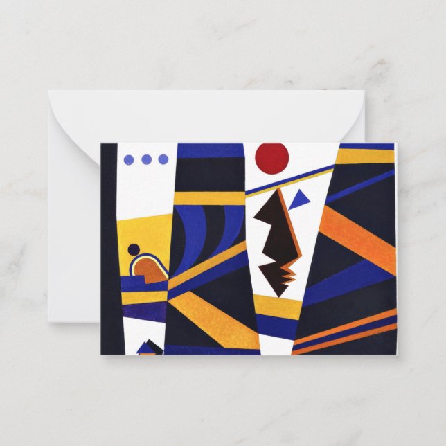 Tarjeta Pequeña Kandinsky - Obra de arte colorida y unificante (Anverso)