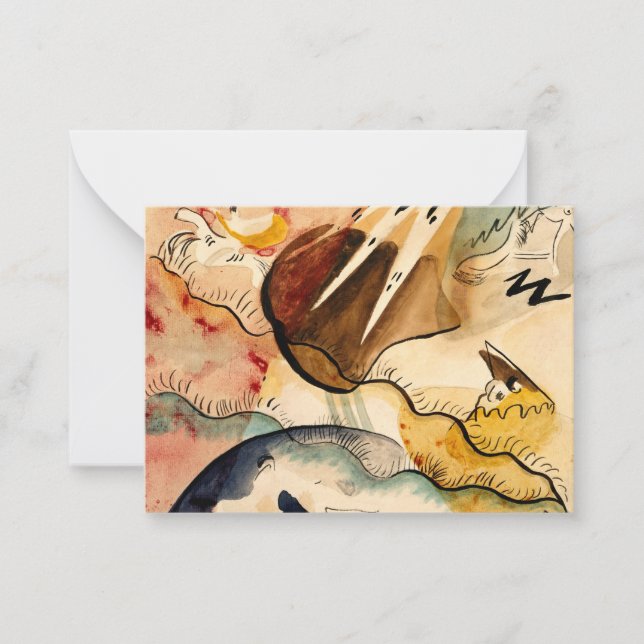 Tarjeta Pequeña Kandinsky - Paisaje de lluvia, arte abstracto (Anverso)