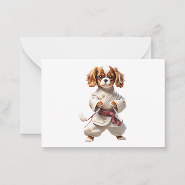 Tarjeta Pequeña Karate Paws: Un maestro de artes marciales (Anverso)