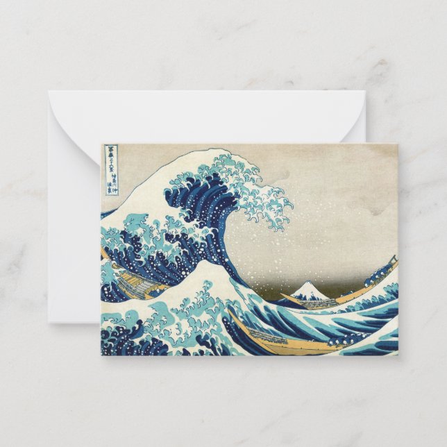 Tarjeta Pequeña Katsushika Hokusai - La gran ola de Kanagawa (Anverso)