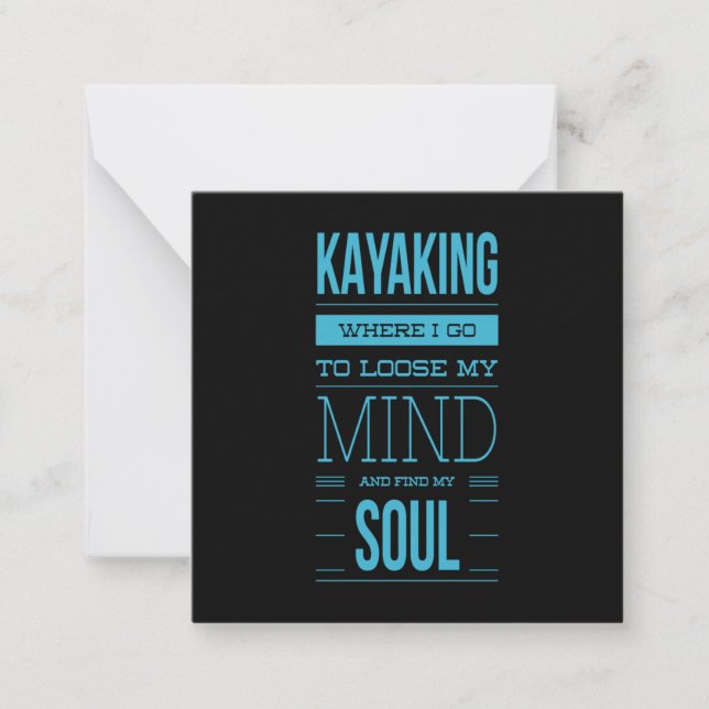 Tarjeta Pequeña Kayak Donde Voy A Perder Mi Mente (Anverso)