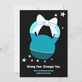 Tarjeta Pequeña Kettlebell Stronger Year Stronger You Christmas