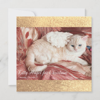 Tarjeta Pequeña Kitty Angel para Navidad
