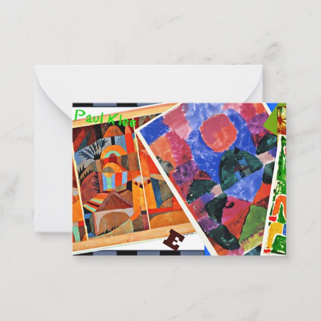 Tarjeta Pequeña Klee - Amo a Paul Klee, collage (Anverso)