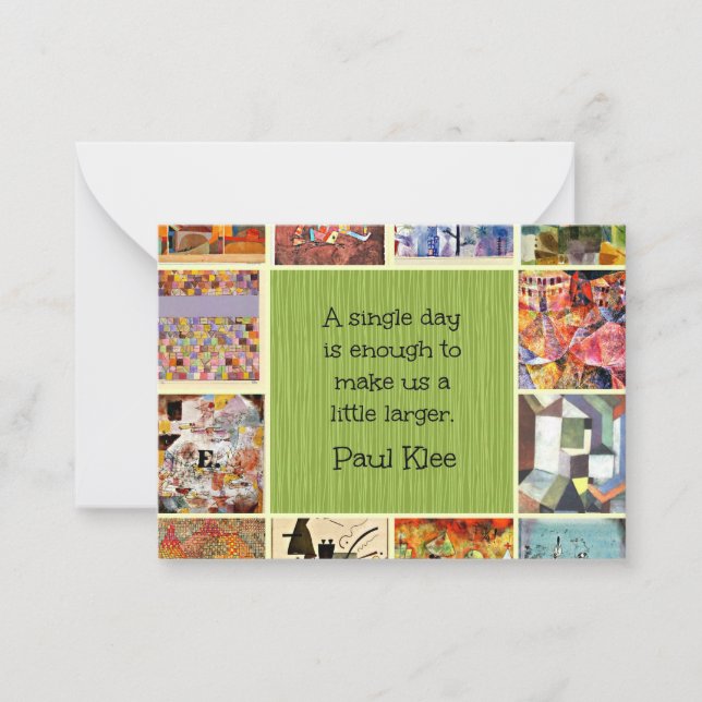 Tarjeta Pequeña Klee - Collage colorido (Anverso)