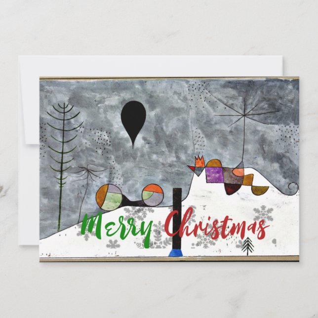 Tarjeta Pequeña Klee - Winter Painting, Christmas greetings (Anverso)
