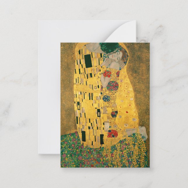 Tarjeta Pequeña Klimt // La pintura de besos (Anverso)