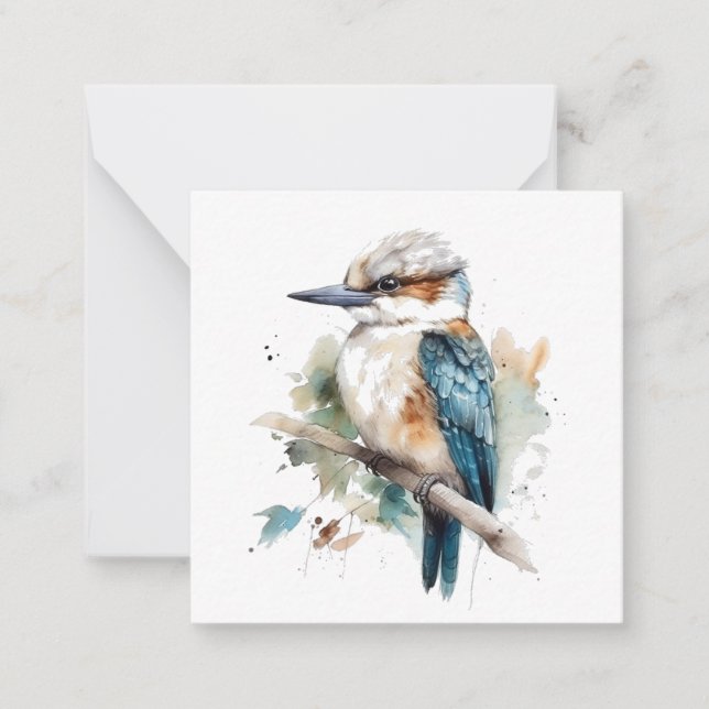 Tarjeta Pequeña Kookaburra azul verdadero (Anverso)