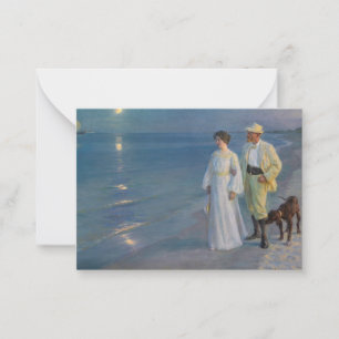 Tarjeta Pequeña Kroyer - El artista y su esposa en la playa