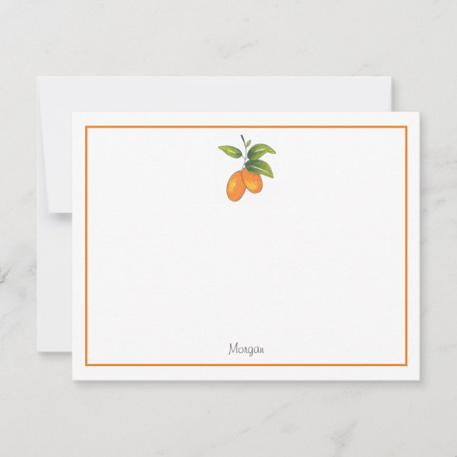 Tarjeta Pequeña Kumquats de mano dibujada (Anverso)
