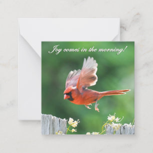 Tarjeta Pequeña La alegría llega por la mañana en Notecard