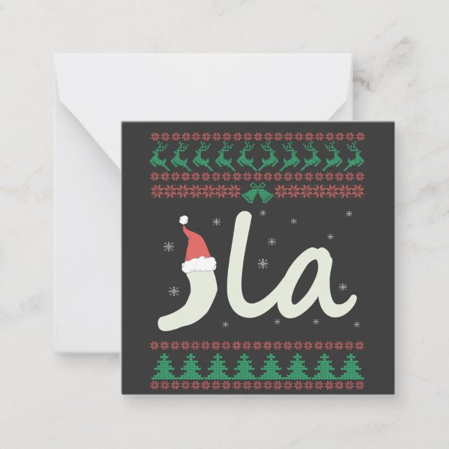 Tarjeta Pequeña La camiseta fea de Navidad de la elección de Kamal (Anverso)