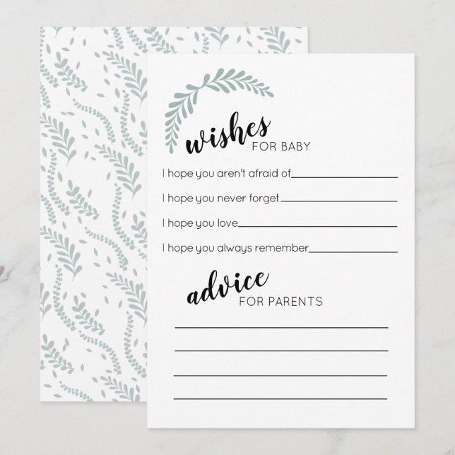 Tarjeta Pequeña La carta de consejos y deseos de vegetación (Anverso / Reverso)