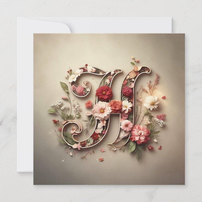 Tarjeta Pequeña La carta H Note Card (Anverso)