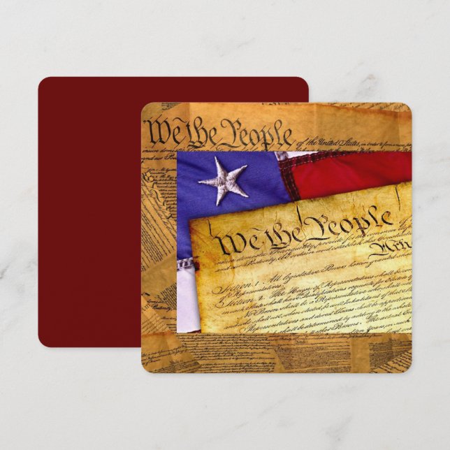 Tarjeta Pequeña La Constitución Estadounidense Nosotros, El Pueblo (Anverso / Reverso)