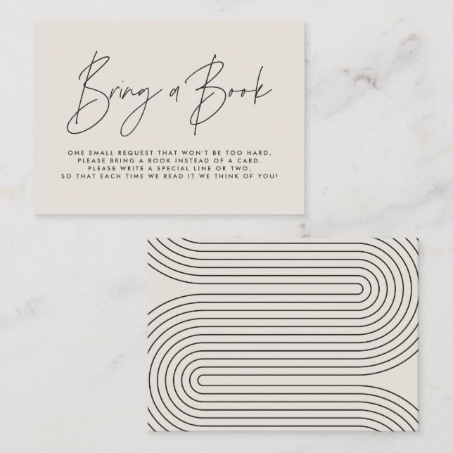 Tarjeta Pequeña La crema de escritura moderna ducha de bebé trae u (Anverso / Reverso)